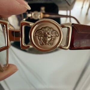 Versace Gold and Brown Medusa Sunglasses